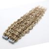Yotty 18Inch 45cm Tape-in Curly Hair Extensions Seamless Tape Weft Remy Human Hair (18inch20pcs40gram, 12/613 Light Brown Mix Light Blonde) view 2