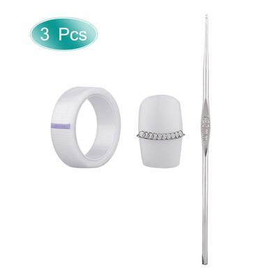 CHICTRY 3Pcs Professional Stainless Steel Ingrown Nail Correction Kit Toes Care Treatment Tools Crochet Hook Sticker Wire Pedicure Silver and Nature 8