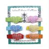 HAIR BOWS for Baby Girl, BEST BABY SHOWER, Small gingham hearts bows, pink, green, yellow, blue, red, orange Little Bows, mini soft bows for newborn, tiny soft baby hair bows Elastic Bands included view 2