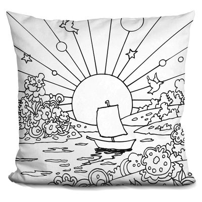 LiLiPi Cosmic Boat Color Decorative Accent Throw Pillow