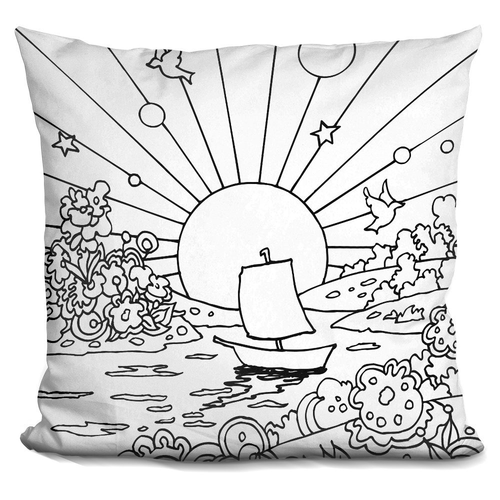 LiLiPi Cosmic Boat Color Decorative Accent Throw Pillow