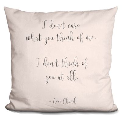 LiLiPi I Don't Care Decorative Accent Throw Pillow