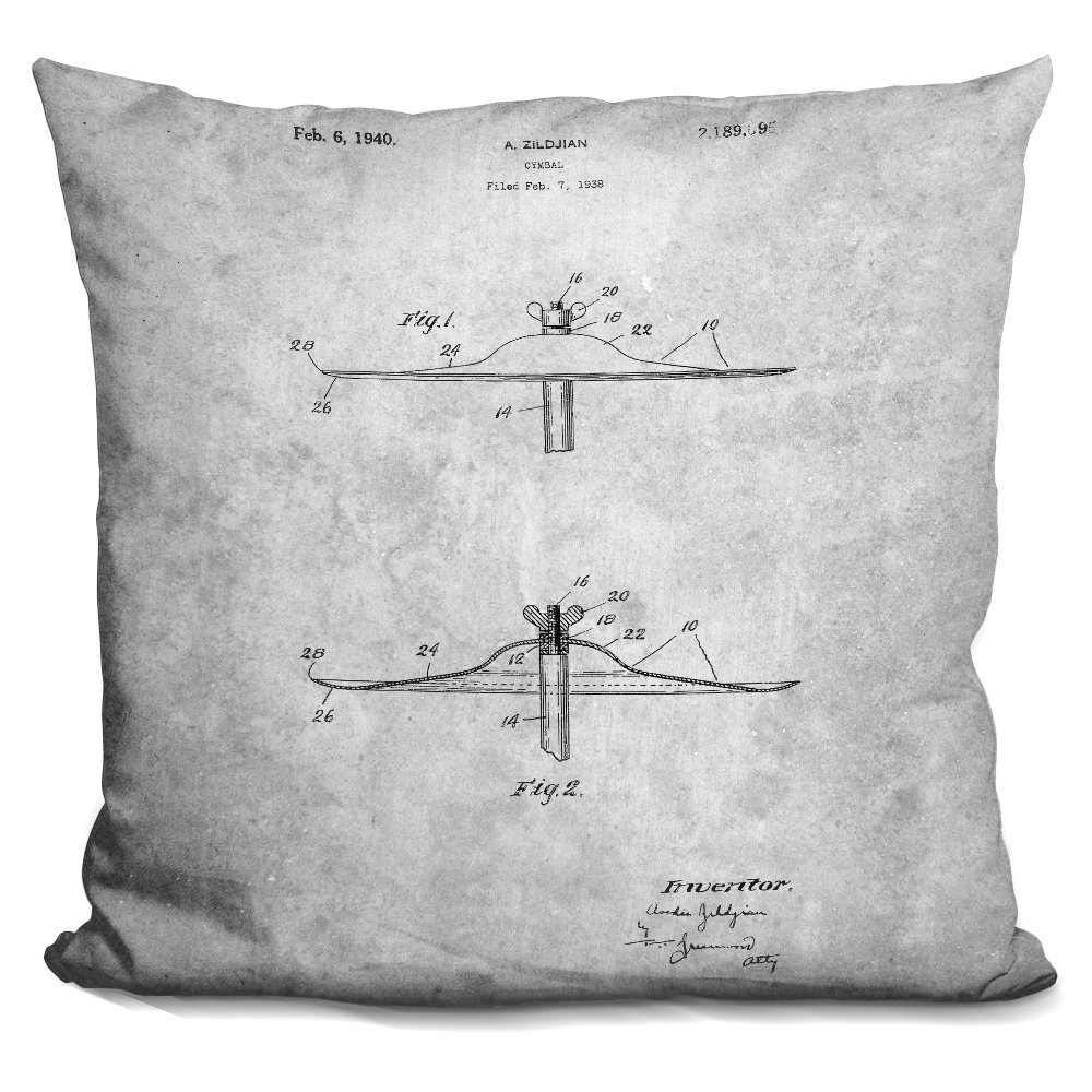 LiLiPi Cymbal Blueprint I Decorative Accent Throw Pillow