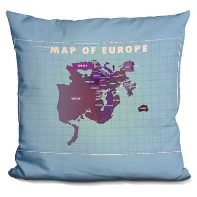 LiLiPi Upside Down Europe Decorative Accent Throw Pillow