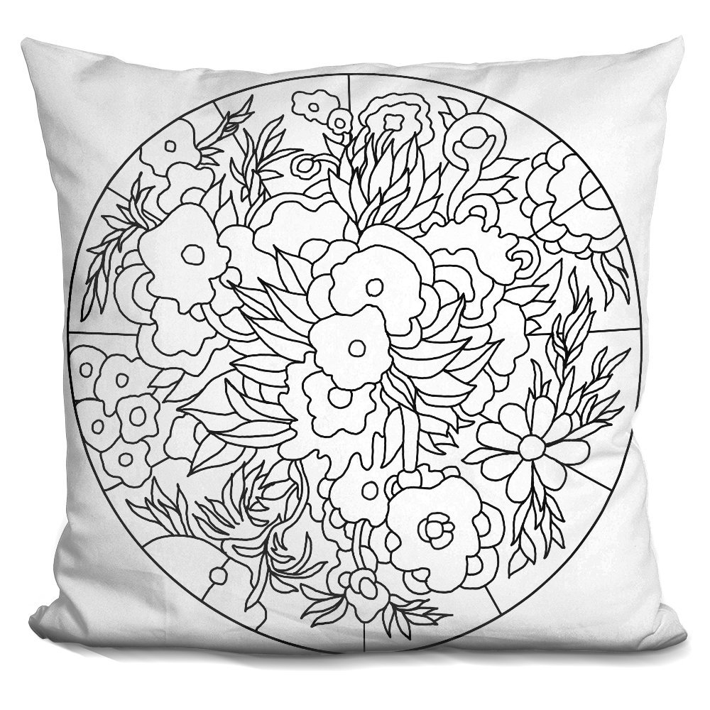 LiLiPi Flower Circle Decorative Accent Throw Pillow