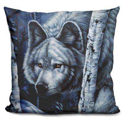 LiLiPi White Wolf Decorative Accent Throw Pillow