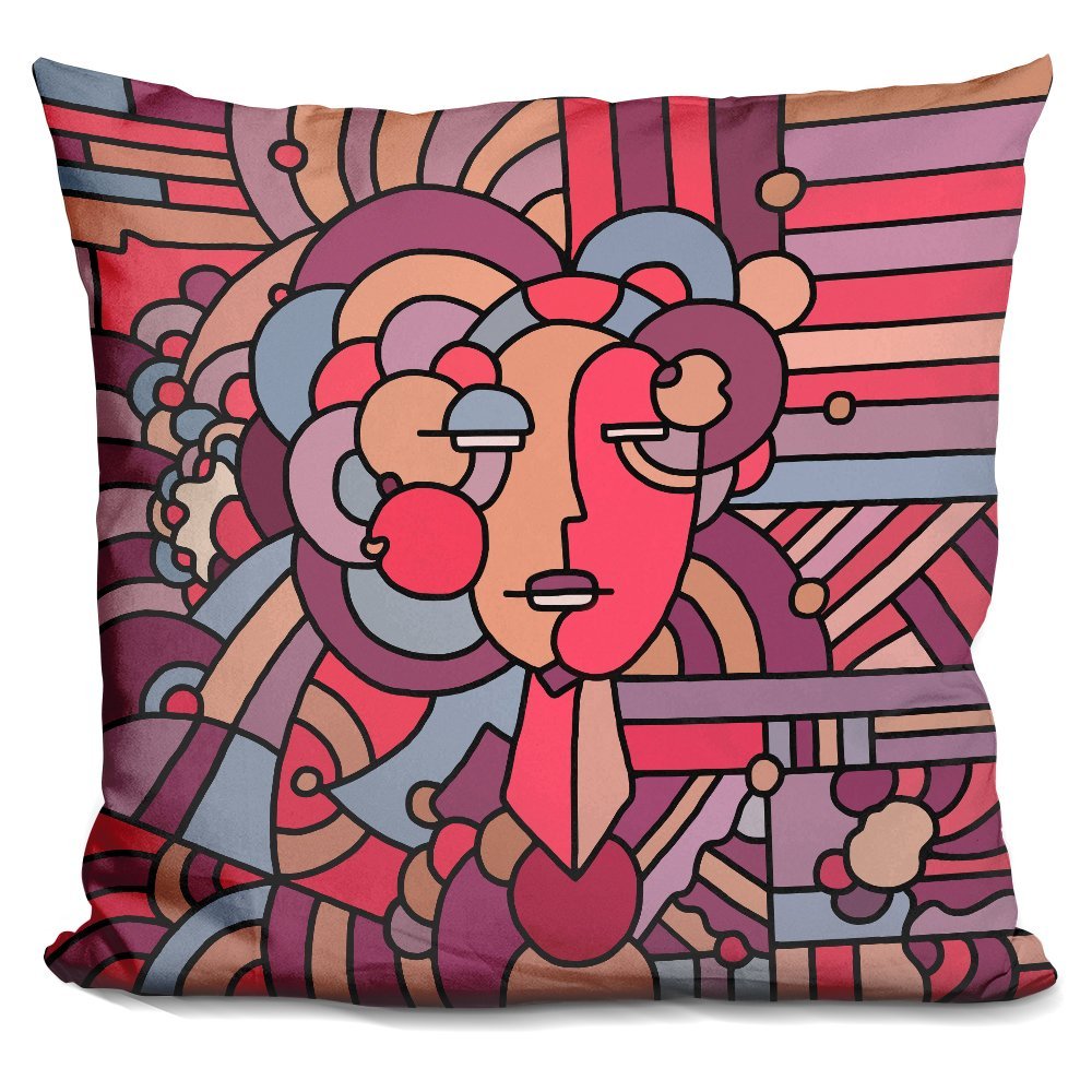 LiLiPi Pop-Art-Deco-Face-116 Decorative Accent Throw Pillow
