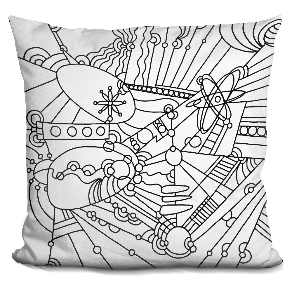 LiLiPi Retro Lineart Decorative Accent Throw Pillow