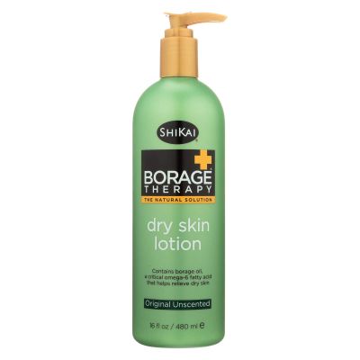 2 Pack of ShiKai - Borage Therapy Dry Skin Lotion, Plant-Based Soothing & Moisturizing Relief For Dry, Irritated & Itchy Skin, Non-Greasy, Sensitive Skin Friendly (Original Unscented, 16 Ounces)