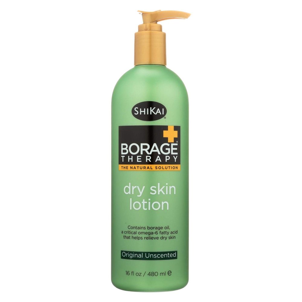 2 Pack of ShiKai - Borage Therapy Dry Skin Lotion, Plant-Based Soothing & Moisturizing Relief For Dry, Irritated & Itchy Skin, Non-Greasy, Sensitive Skin Friendly (Original Unscented, 16 Ounces)