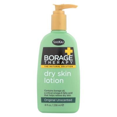 2 Pack of ShiKai - Borage Therapy Plant-Based Dry Skin Lotion, Soothing & Moisturizing Relief For Dry, Irritated & Itchy Skin, Non-Greasy, Sensitive Skin Friendly (Unscented, 8 Ounces)