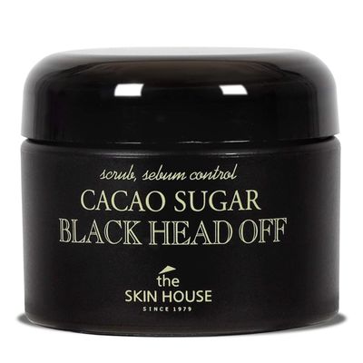 THE SKIN HOUSE Cacao Sugar Black Head Off 1.7 fl.oz 100% Natural Black Sugar, Cacao, Aloe Vera l Facial Scrub Exfoliator, Facial Mask Wash Off, Korean Skin Care, 50ml
