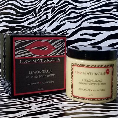HANDCRAFTED ALL NATURAL ORGANIC LUXE LEMONGRASS MOISTURIZING WHIPPED BODY BUTTER by LUV NATURALE