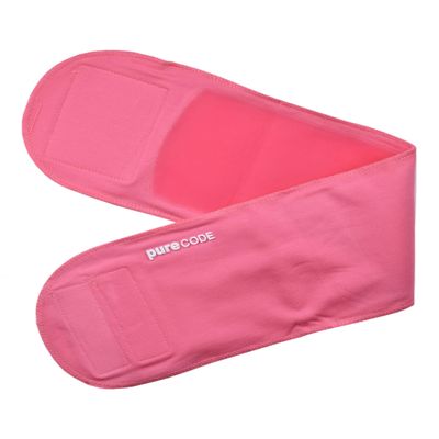PURE CODE Anti-Aging Moisturizing Gel Neck Wrap for Fine Lines and Wrinkles with Vitamin E, Jojoba and Olive Oils - Adaptable Size Range - Neck Wrinkles Treatment - Necks Patch (Pink)