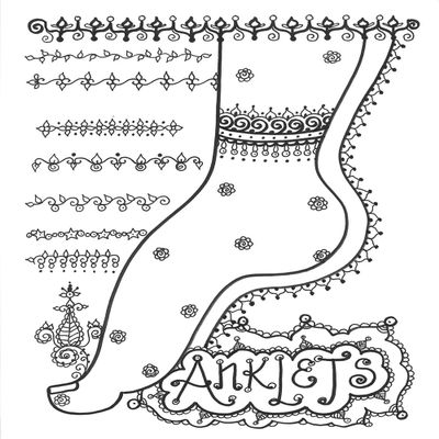 Anklets Tattoo Design Book, Inspiration Guide, and Adult Coloring Book. 100s of Intricate High-Res Henna Body Ink Artwork Sketches by Professional Artists to Trace, Stencil or Freehand