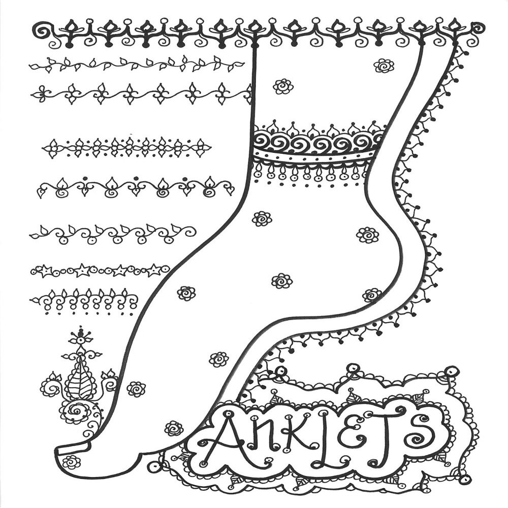 Anklets Tattoo Design Book, Inspiration Guide, and Adult Coloring Book. 100s of Intricate High-Res Henna Body Ink Artwork Sketches by Professional Artists to Trace, Stencil or Freehand