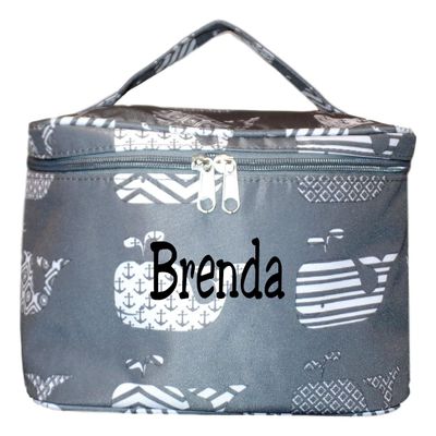 101 BEACH Personalized with Name New Go-To Cosmetic Case: Travel in Style and Stay Organized, Grey Whale