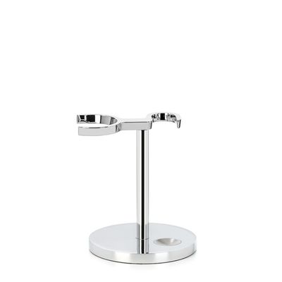 MHLE Universal Stand for Razors & Shaving Brushes | Shave Accessory | Chrome Modern Design