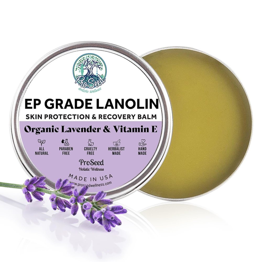 ProSeed Handmade Lanolin Cream with Lavender & Vitamin E  Nursing Balm for Breastfeeding, Baby Care & Dry Skin  Gentle Moisturizer for Hands, Face, Pets  Soothes Diaper Rash & Windburn  1.5oz