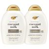 OGX Nourishing + Coconut Milk Sulfate Free Shampoo and Conditioner Set, Hydrates & Softens Hair, Lipi Pro Shield Technology, Creamy Coconut Milk White Peach & Shea Butter Scent, 2 Items, 2 x 13 fl oz view 2