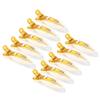 10pcs/set Multicolor Croc Alligator Clips - Transparent Plastic Hair Styling Sectioning Barrettes Professional Non Slip Salon DIY Accessories Hairpins (10pcs-Gold) view 4