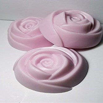 3 Rosebud Shaped Soaps Gift Set - Fresh Cut Rose Scent Shea Butter Goat Milk Soap