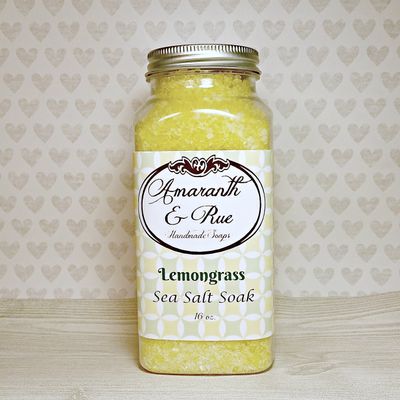 Amaranth & Rue Sea Salt Soak Lemongrass 16oz.