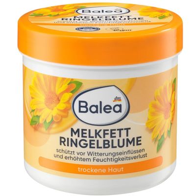 Balea Melkfett milking grease - Calendula Gel-Cream - Protects Skin Against Environmental Damage / Stress from Cold, Wind, Rain etc - 250ml (Not Tested on Animals) by dm-drogerie markt