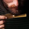 Folding Beard Comb w/Carrying Pouch for Men - All Natural Wooden Beard Comb w/Gift Box - Green Sandalwood Comb for Grooming & Combing Hair, Beards and Mustaches by Viking Revolution view 4