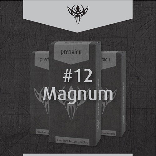 Precision Needles, Tattoo Needles #12 (0.35mm) Standard Magnum 2mm Long Taper, 21 Point Model 1221M1, Box of 50