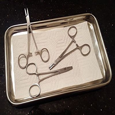 3 Body Piercing Micro Dermal Tool 5" 2mm Surgical Stainless Steel Professional Septum Ear Nipple Belly Nose Tongue Lip Navel Eyebrow + Free Tray