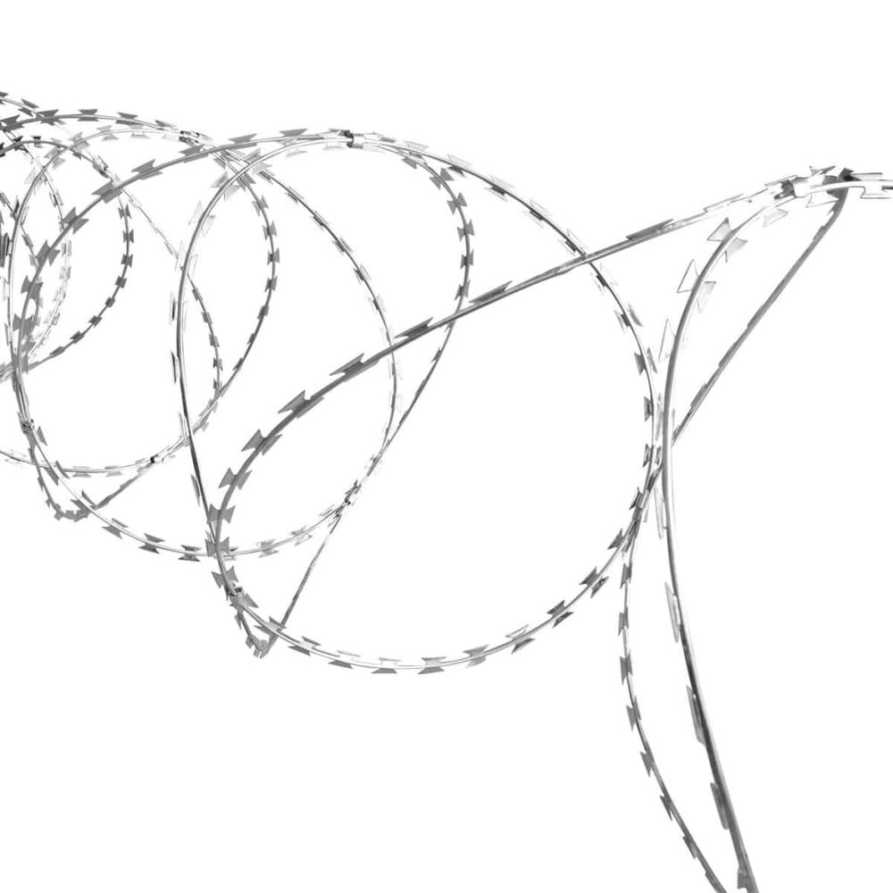 vidaXL BTO-22 Clipped Concertina NATO Razor Wire Galvanized Steel 328.1' Coils