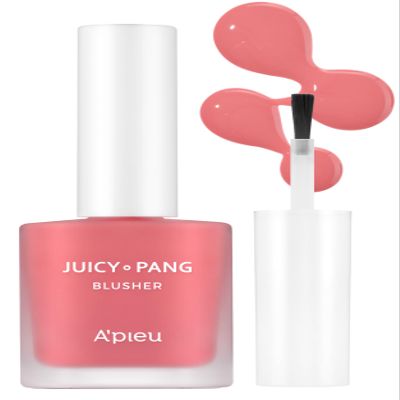 A'PIEU Juicy-Pang Water Blusher [PK01]  Fruity Liquid Blush for Cheeks, Buildable & Blendable Color, Hydrating Dewy Finish with Fruit Extract Blend & Rose Flower Water, 0.31 fl oz