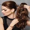 18" Simply Curly Claw Clip Hairdo Pony Color R6 Dark Chocolate - Long Wavy Beach Waves Ponytail Tru2Life Heat Friendly Synthetic Hairpiece Postizo 3" Flat Clip Attachment Maxwigs Booklet view 4