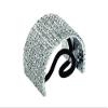Rhinestone Ponytail Holder by Crystal Avenue | Stretchy Elastic Hair Tie | Silvertone with Sparkling Crystals view 1