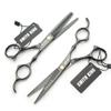 5.5 Inches Hair Cutting Scissors Set with Razor Combs Lether Scissors Case,Hair Cutting Shears Hair Thinning Shears for Personal and Professional (Grey) view 3