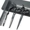 5.5 Inches Hair Cutting Scissors Set with Razor Combs Lether Scissors Case,Hair Cutting Shears Hair Thinning Shears for Personal and Professional (Black) view 1