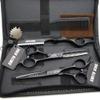 5.5 Inches Hair Cutting Scissors Set with Razor Combs Lether Scissors Case,Hair Cutting Shears Hair Thinning Shears for Personal and Professional (Black) view 2