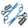 5.5 Inches Hair Cutting Scissors Set with Razor Combs Lether Scissors Case,Hair Cutting Shears Hair Thinning Shears for Personal and Professional (Blue) view 3
