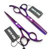 5.5 Inches Hair Cutting Scissors Set with Razor Combs Lether Scissors Case,Hair Cutting Shears Hair Thinning Shears for Personal and Professional (Voilet) view 3