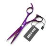 5.5 Inches Hair Cutting Scissors Set with Razor Combs Lether Scissors Case,Hair Cutting Shears Hair Thinning Shears for Personal and Professional (Voilet) view 4