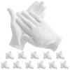 Maydahui 12 Pair White Cotton Gloves 9 inch Extra Large Size for Cosmetic Moisturizing Coin Jewelry Inspection Performance Driving Watch Repair Work Lining view 1