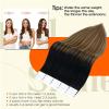 Full Shine Balayage Tape in Hair Extensions Black To Chestnut Brown And Honey Blonde Tape in Extensions for Women 16 Inch Skin Weft Hair Extensions Invisible Tape ins Human Hair 1b/6/27 50G 20Pcs view 3
