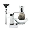 4 In 1 Shaving Set Shaving Kit Include Badger Hair Shaving Brush Shaving Bowl 3 Blade Razor And Metal Stand view 1