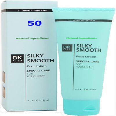 DK ELAN Silky Smooth Foot Lotion (Pack of 50)  New natural moisturizer for dry, rough, cracked feet & heels