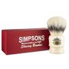 Simpsons Chubby 2 - CH2 Synthetic Platinum High density Fibre Faux Handle Ivory Shaving Brush - Simpson Shaving Brushes - Wet Shave Deluxe Thick & Luxurious Lather Handle Dense & Extra Soft Bristles view 1