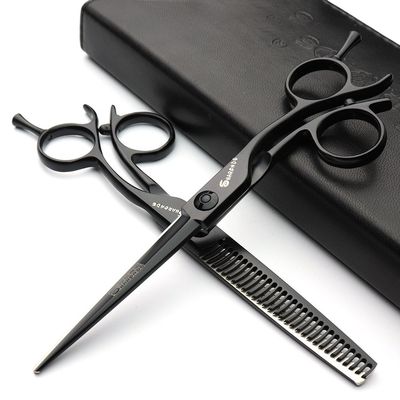 6.0 inch Japan Imported 440C Hairdressing Scissors Cut Hair high-end Household Haircut Scissors Liu Haiping Cut Avant-Garde Design Handle (2pcs)