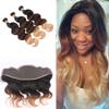 Cloud Hair Three Color 1B 4 27 Ear To Ear Frontal With Brazilian Human Body Wave Hair Extensions 4Pcs Lot Ombre Blonde Color 3Bundles Weaves With Lace Frontal 13x4 (18 20 22+16 inch frontal) view 1
