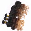 Cloud Hair Three Color 1B 4 27 Ear To Ear Frontal With Brazilian Human Body Wave Hair Extensions 4Pcs Lot Ombre Blonde Color 3Bundles Weaves With Lace Frontal 13x4 (18 20 22+16 inch frontal) view 2