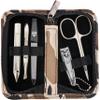 3 Swords Germany - brand quality 5 piece manicure pedicure grooming kit set with synthetic leather case camouflage - Made in Germany view 1